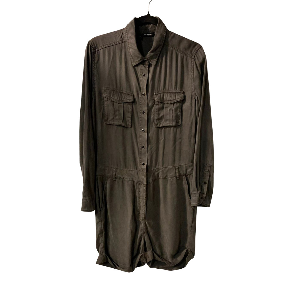 The Kooples Womens Industrial Romper Size M Utility Pearl Snaps Streetwear Rock